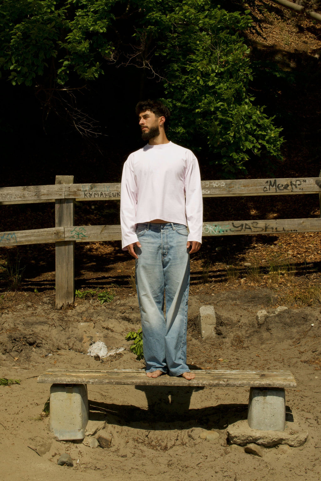 washed baby pink longsleeve