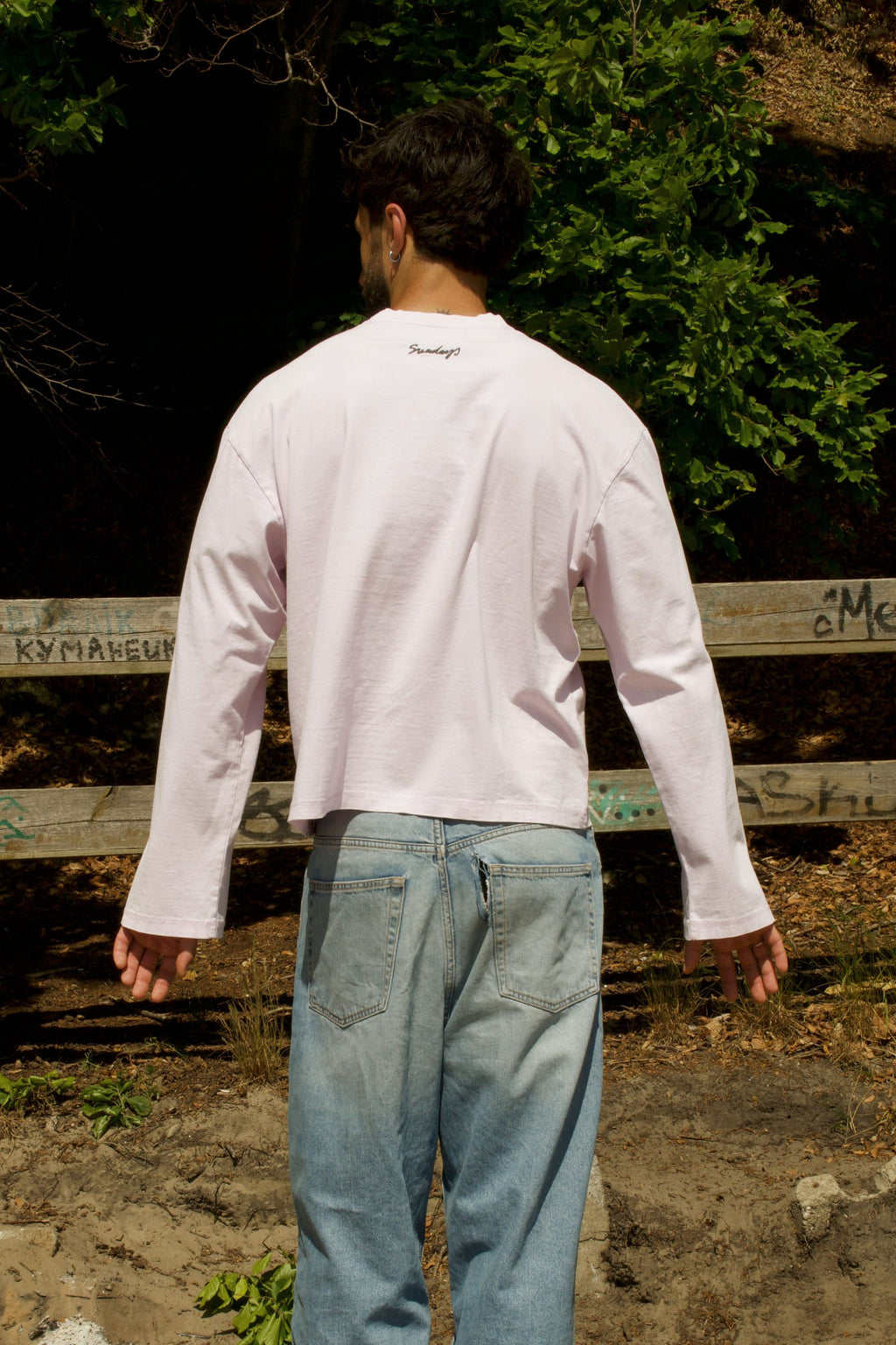 washed baby pink longsleeve
