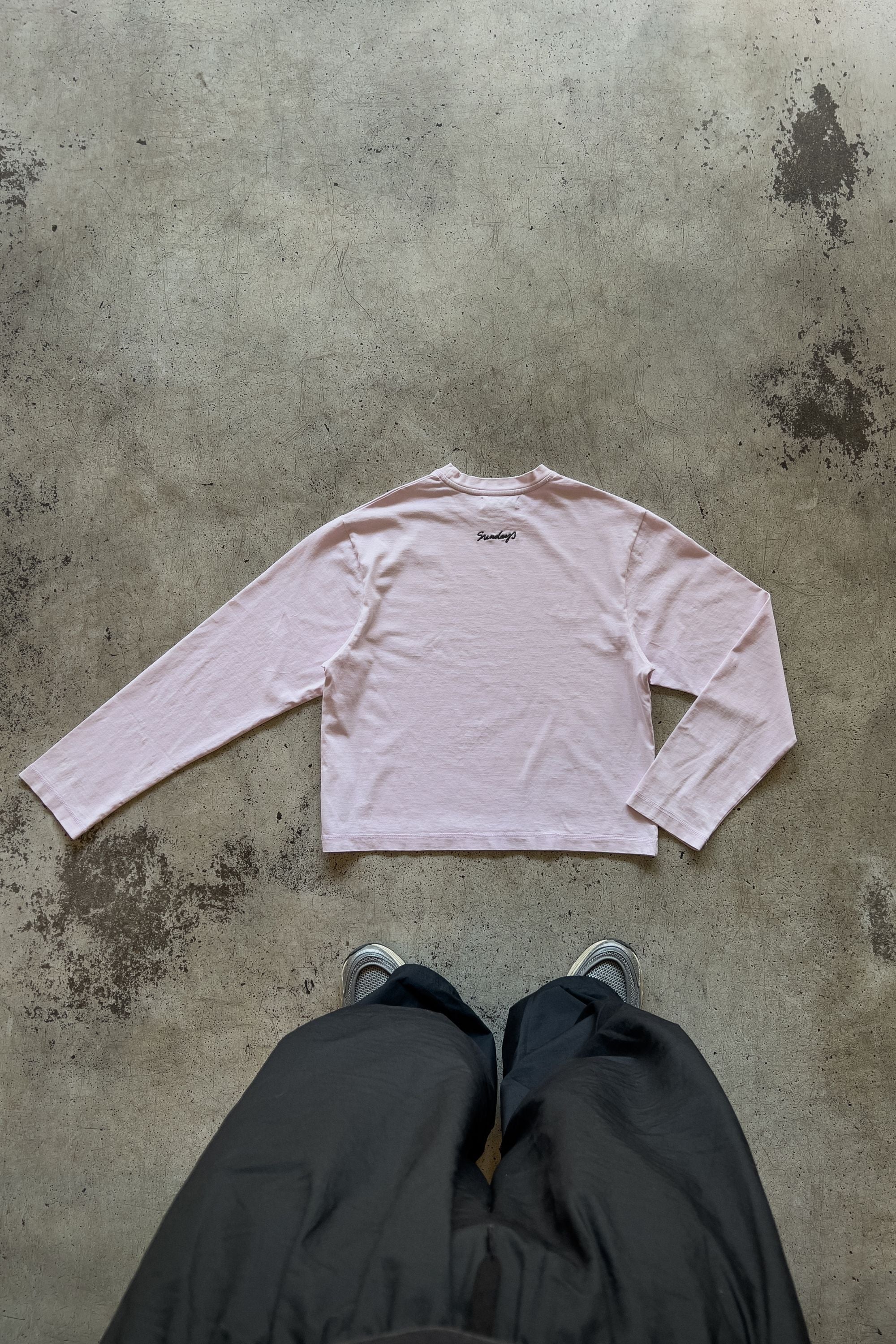 washed baby pink longsleeve