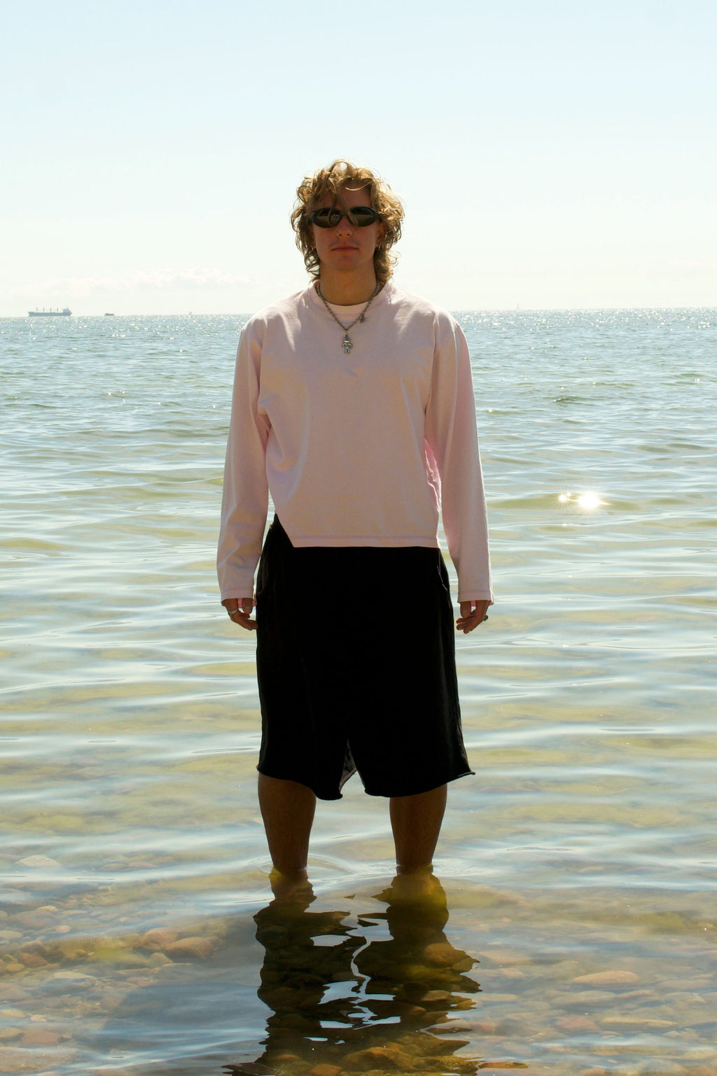 washed baby pink longsleeve