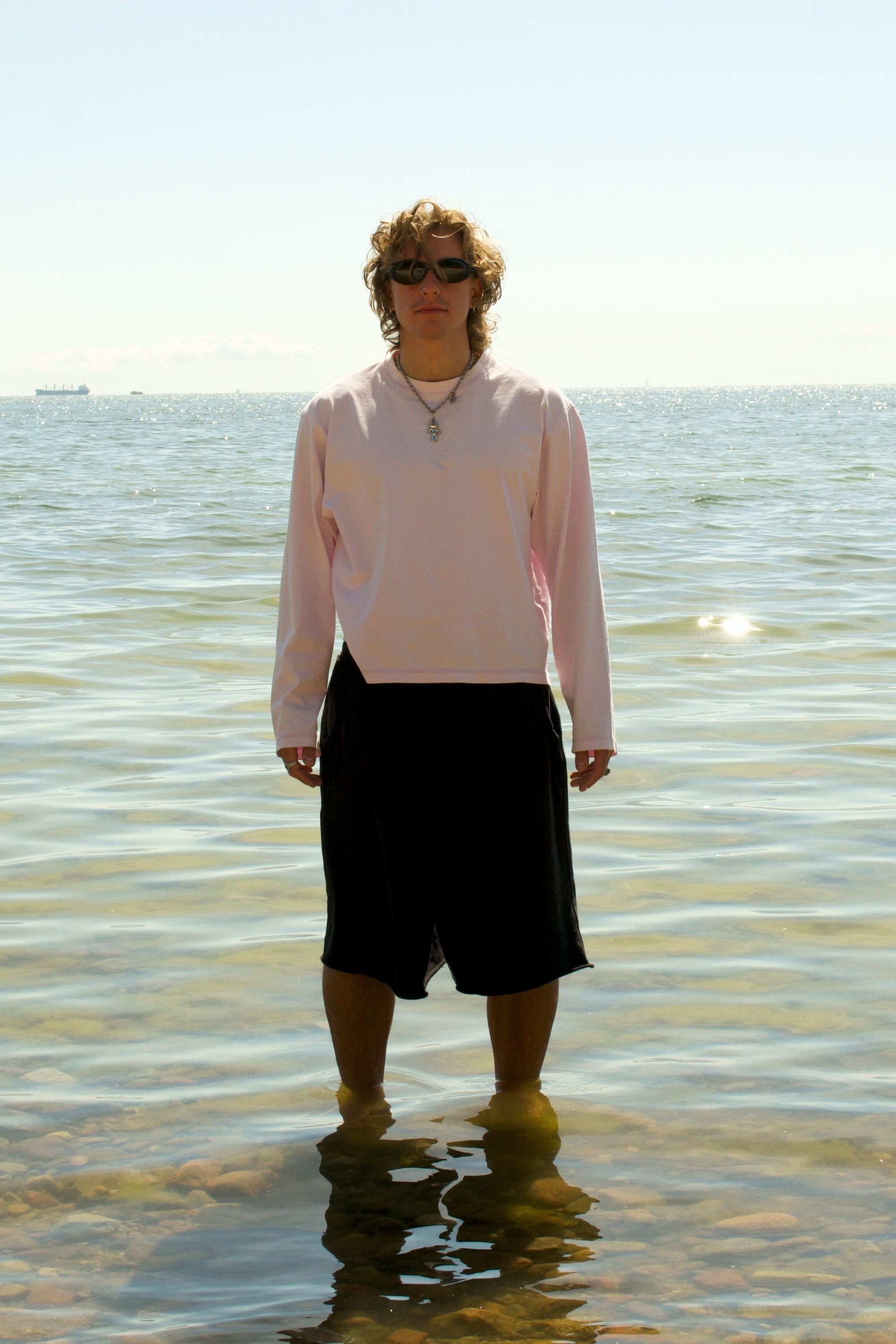 washed baby pink longsleeve
